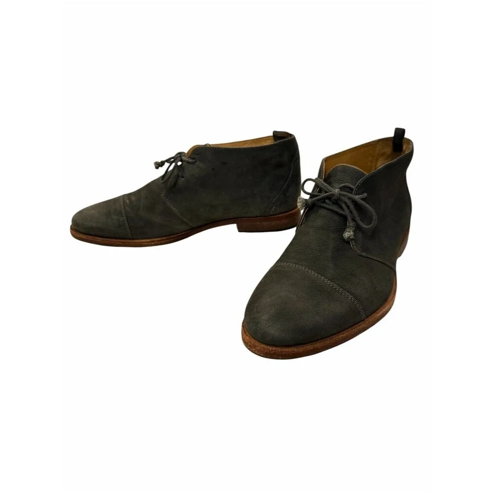 J Shoes Mens Chukka Ankle Boot Gray Suede Cap Toe Lace Size 9.5 Torre Sacchetto
